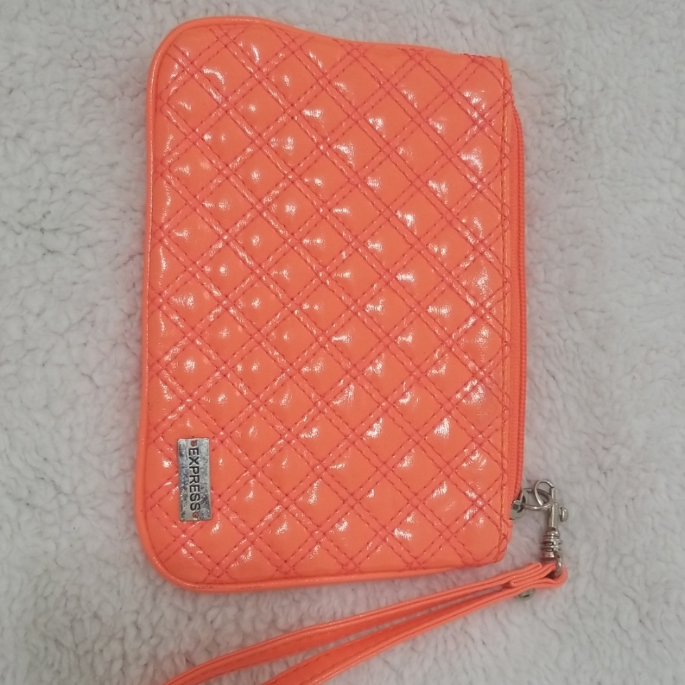 Express Neon Orange wristlet